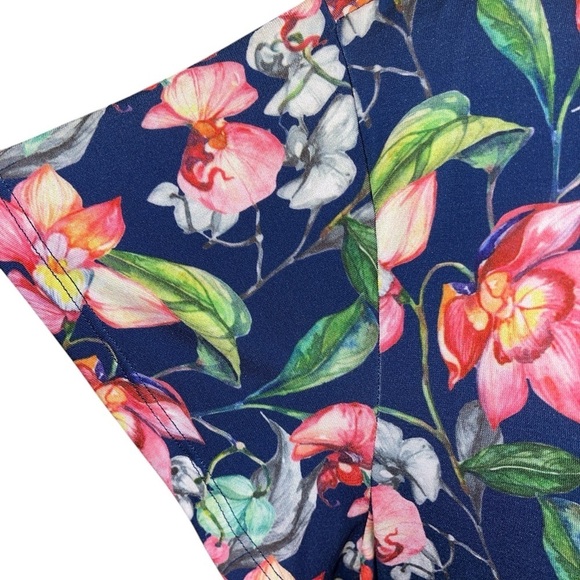 Brooke Shields Women's Dress Size 1X Multi Color Maxi Short Sleeve Belted - Picture 5 of 12